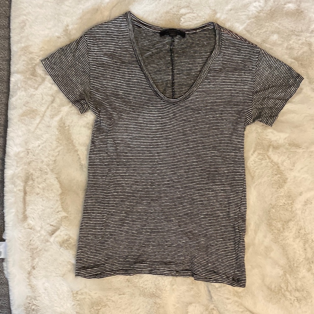 AllSaints striped v-neck tee shirt Size XS